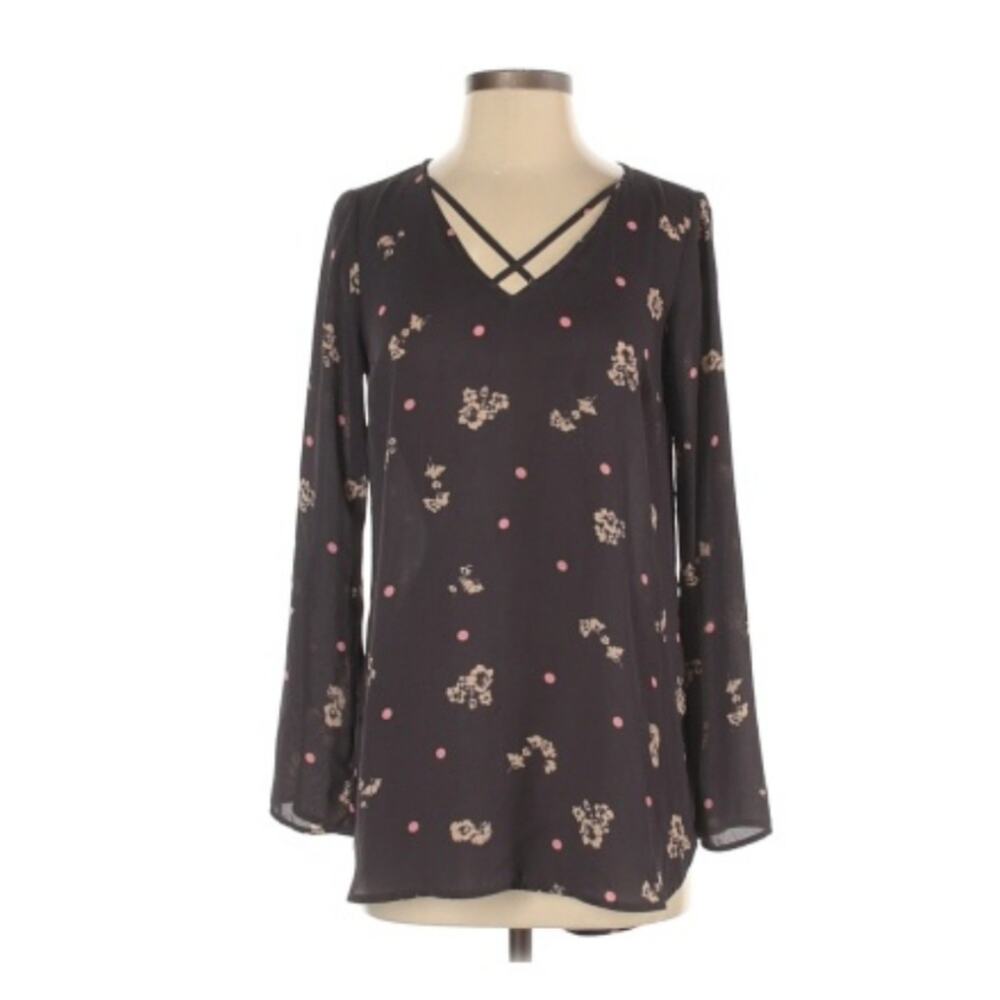 Express Factory Bell Sleeve Floral Shirt XS